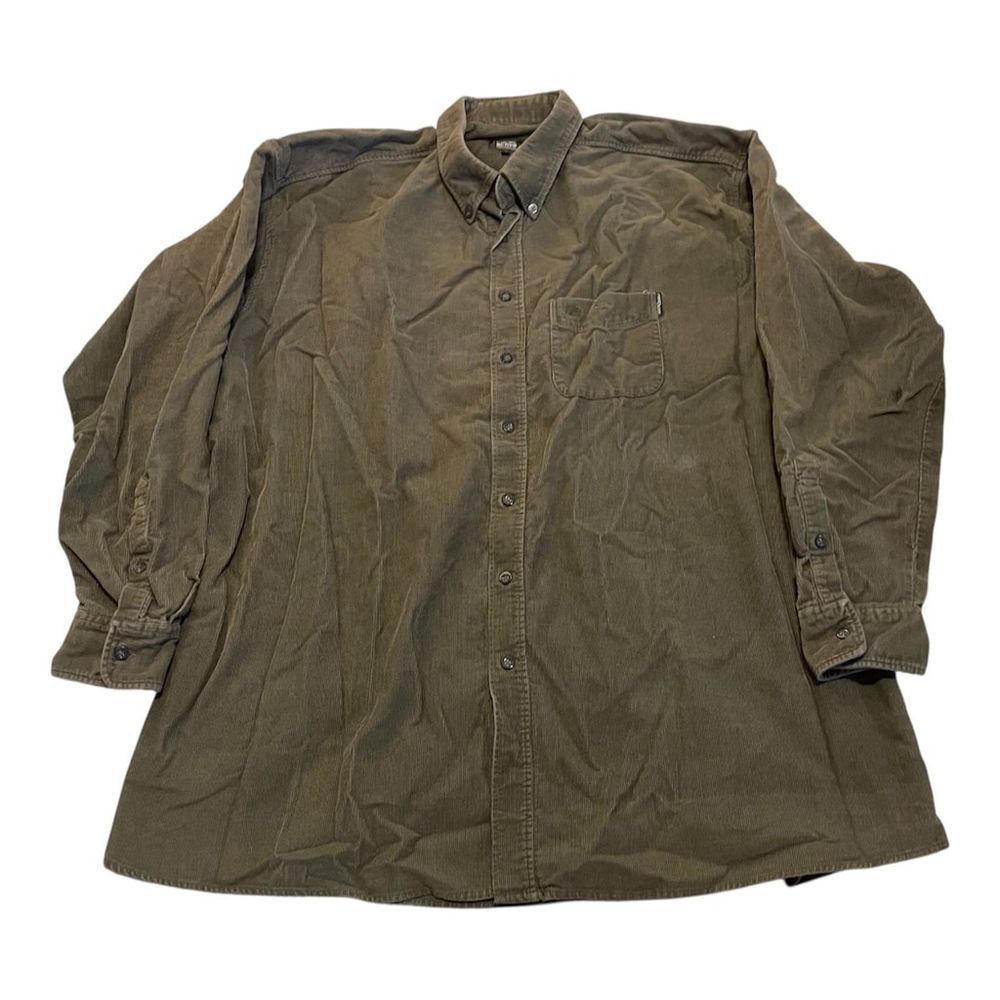 Camel Active Shirt Mens XXL Corduroy Button Up Long Sleeve Olive Workwear Casual